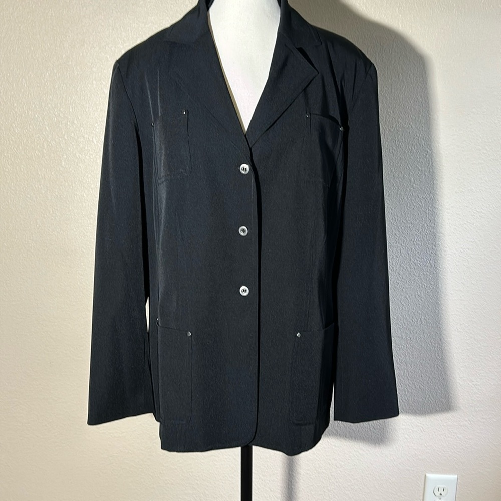 Vintage Stanley Blacker Women's Lined Black Blazer Size 14